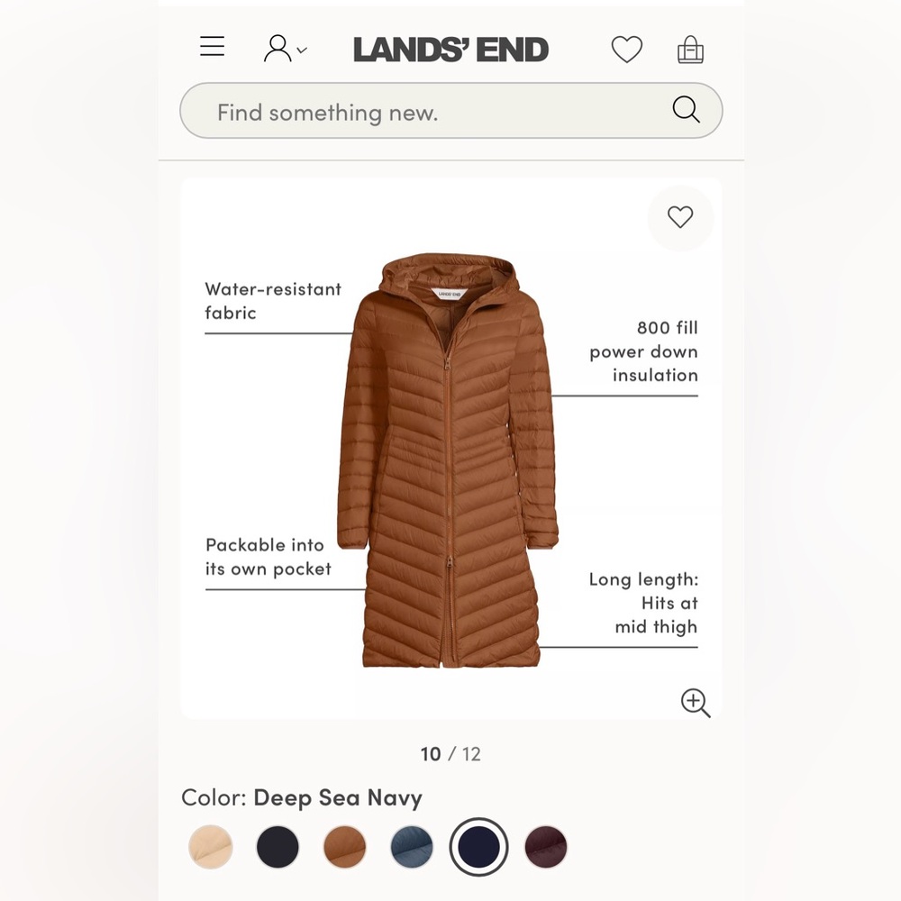 Lands End women’s Wanderweight Down Coat. Size XS (2/4) - Picture 10 of 10